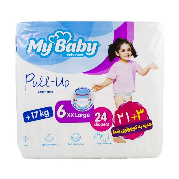پوشک شورتی اقتصادی سری Pull Up سایز 6 مای بیبی - 24 عددی